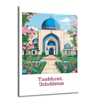 Tashkent Özbekistan Mimarisi Cam Tablo | Doğu Estetiği Duvar Sanatı - Glazella