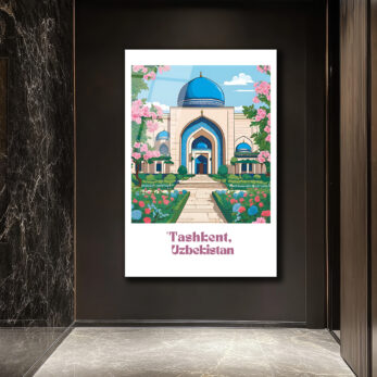 Tashkent Özbekistan Mimarisi Cam Tablo | Doğu Estetiği Duvar Sanatı - Glazella