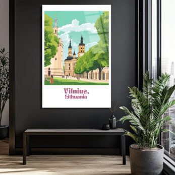 Vilnius Litvanya Şehir Manzarası Modern Cam Tablo - Glazella Vilnius Litvanya Şehir Manzarası Modern Cam Tablo - Glazella