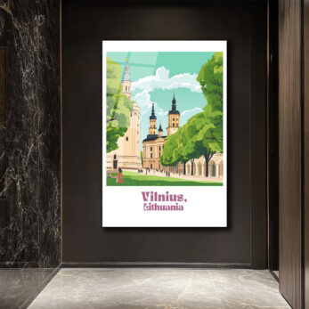 Vilnius Litvanya Şehir Manzarası Modern Cam Tablo - Glazella Vilnius Litvanya Şehir Manzarası Modern Cam Tablo - Glazella