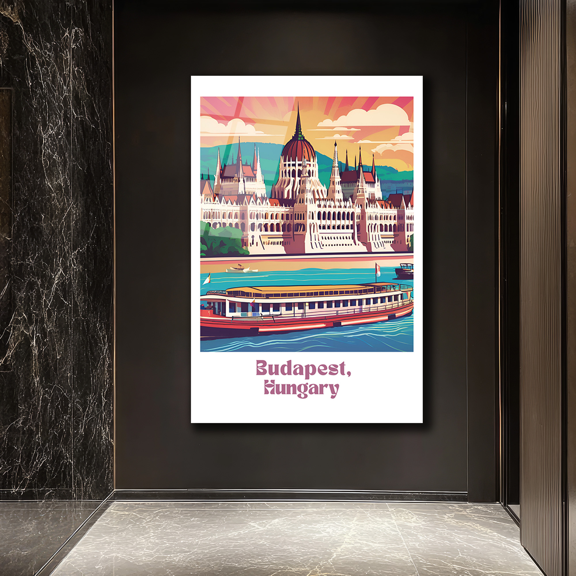 Budapeşte Parlamento Binası Manzaralı Modern Cam Tablo - Glazella Budapeşte Parlamento Binası Manzaralı Modern Cam Tablo - Glazella
