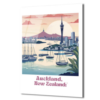 Auckland Manzarası Cam Tablo - Yeni Zelanda Şehir Silüeti - Glazella Auckland Manzarası Cam Tablo - Yeni Zelanda Şehir Silüeti - Glazella