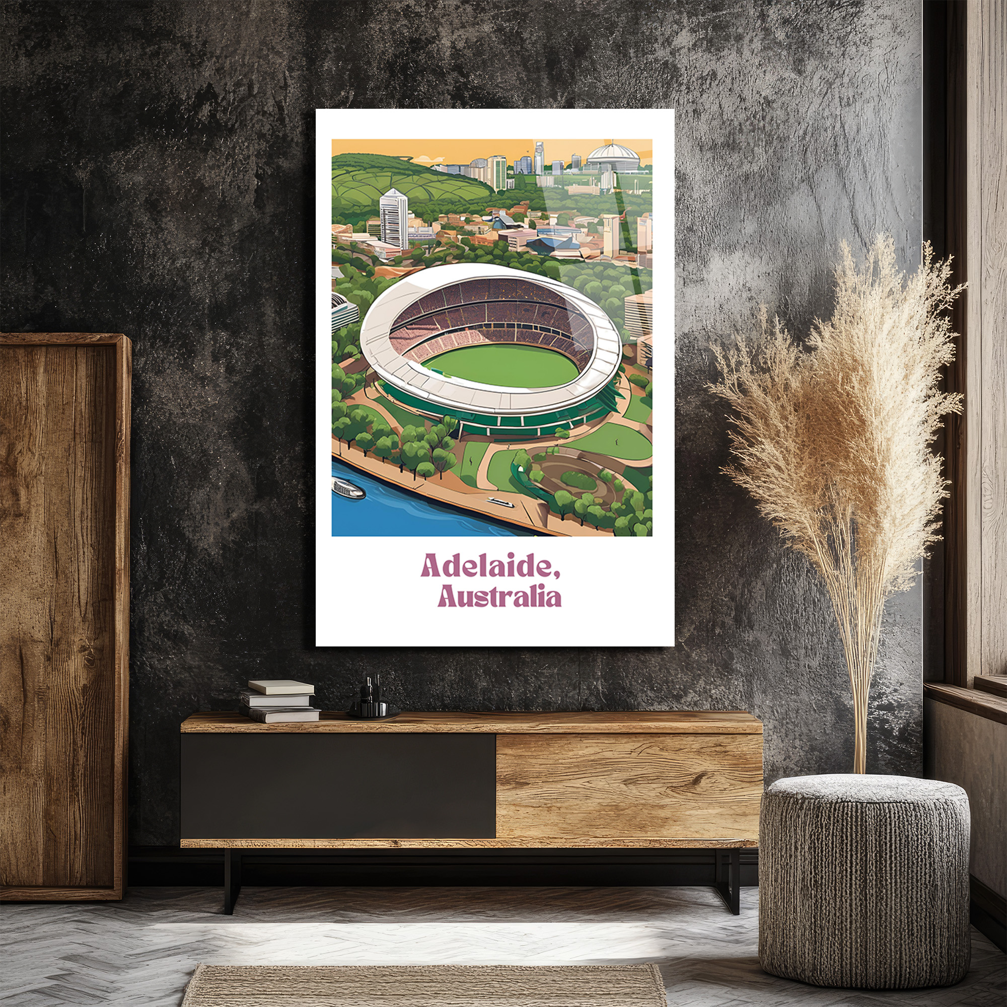 Adelaide Oval Stadyumu Manzarası Modern Cam Tablo - Glazella Adelaide Oval Stadyumu Manzarası Modern Cam Tablo - Glazella