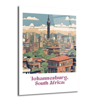 Johannesburg Şehir Manzarası Modern Cam Tablo - Glazella