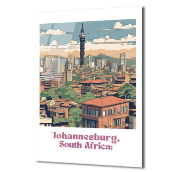 Johannesburg Şehir Manzarası Modern Cam Tablo - Glazella