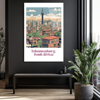 Johannesburg Şehir Manzarası Modern Cam Tablo - Glazella