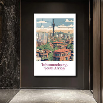 Johannesburg Şehir Manzarası Modern Cam Tablo - Glazella