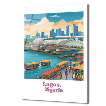 Lagos, Nijerya Şehir Manzarası Cam Tablo - Canlı Afrika Ruhu - Glazella Lagos, Nijerya Şehir Manzarası Cam Tablo - Canlı Afrika Ruhu - Glazella