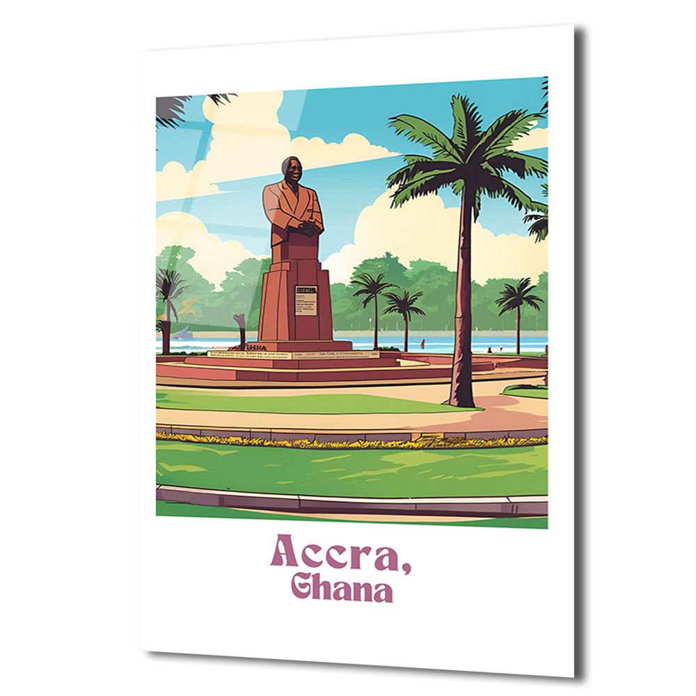 Accra, Gana Tarihi Anıtı Modern Sanat Cam Tablo - Glazella Accra, Gana Tarihi Anıtı Modern Sanat Cam Tablo - Glazella