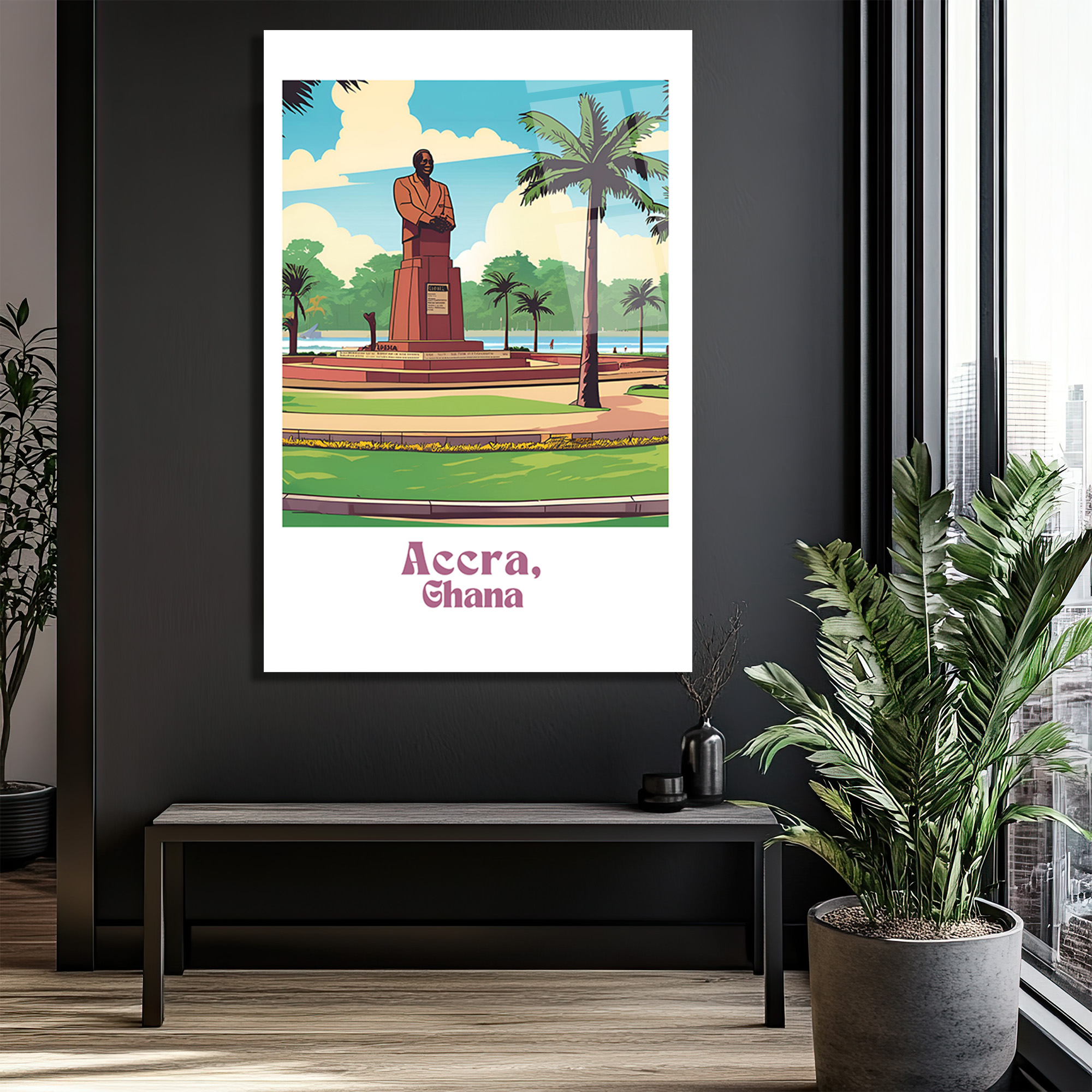Accra, Gana Tarihi Anıtı Modern Sanat Cam Tablo - Glazella Accra, Gana Tarihi Anıtı Modern Sanat Cam Tablo - Glazella
