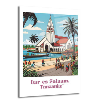 Dar es Salaam Tanzania Tropikal Cennet Cam Tablo - Glazella