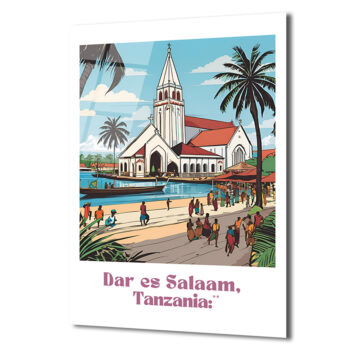 Dar es Salaam Tanzania Tropikal Cennet Cam Tablo - Glazella