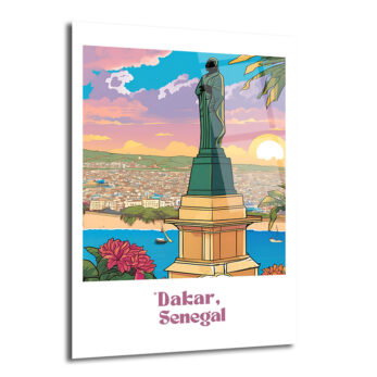 Dakar Senegal Sunset Manzarası Cam Tablo - Tropik Şehir Sanatı - Glazella