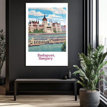 Budapeşte Tuna Nehri Manzarası Cam Tablo - Glazella Budapeşte Tuna Nehri Manzarası Cam Tablo - Glazella