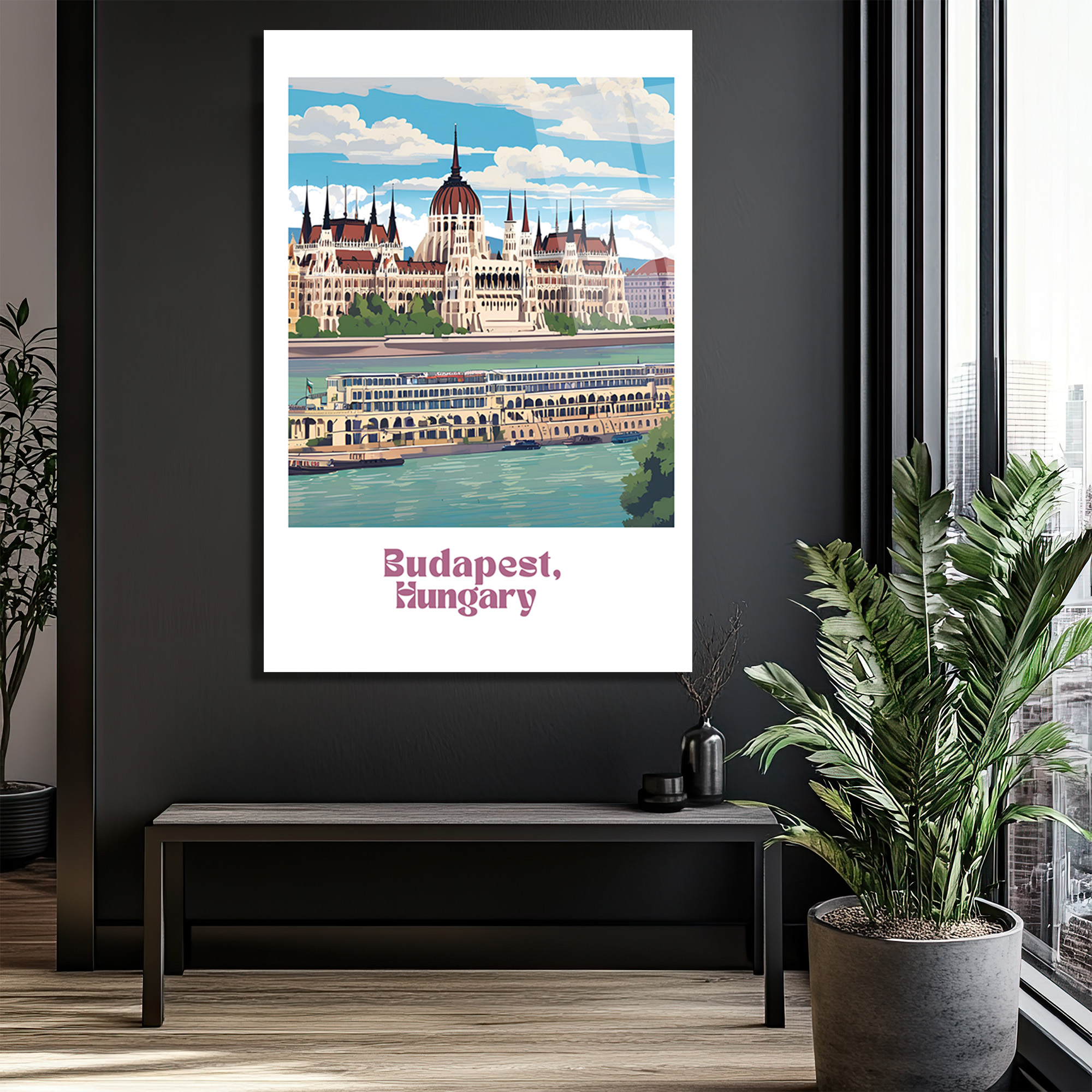Budapeşte Tuna Nehri Manzarası Cam Tablo - Glazella Budapeşte Tuna Nehri Manzarası Cam Tablo - Glazella