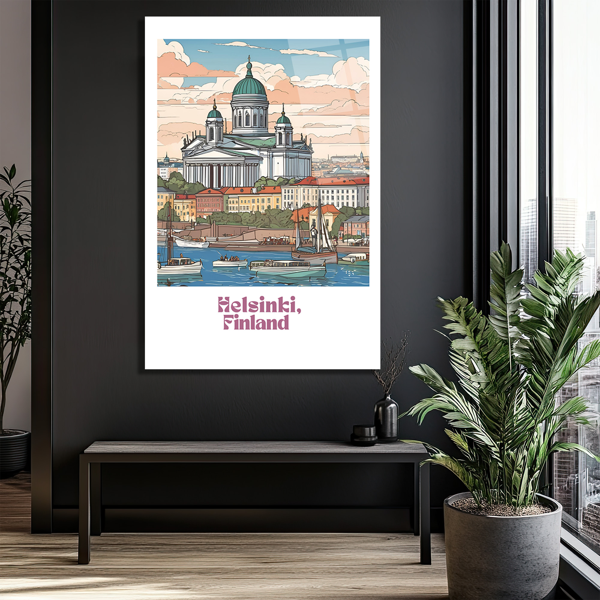Helsinki Finlandiya Katedrali Manzaralı Sanatsal Cam Tablo - Glazella Helsinki Finlandiya Katedrali Manzaralı Sanatsal Cam Tablo - Glazella