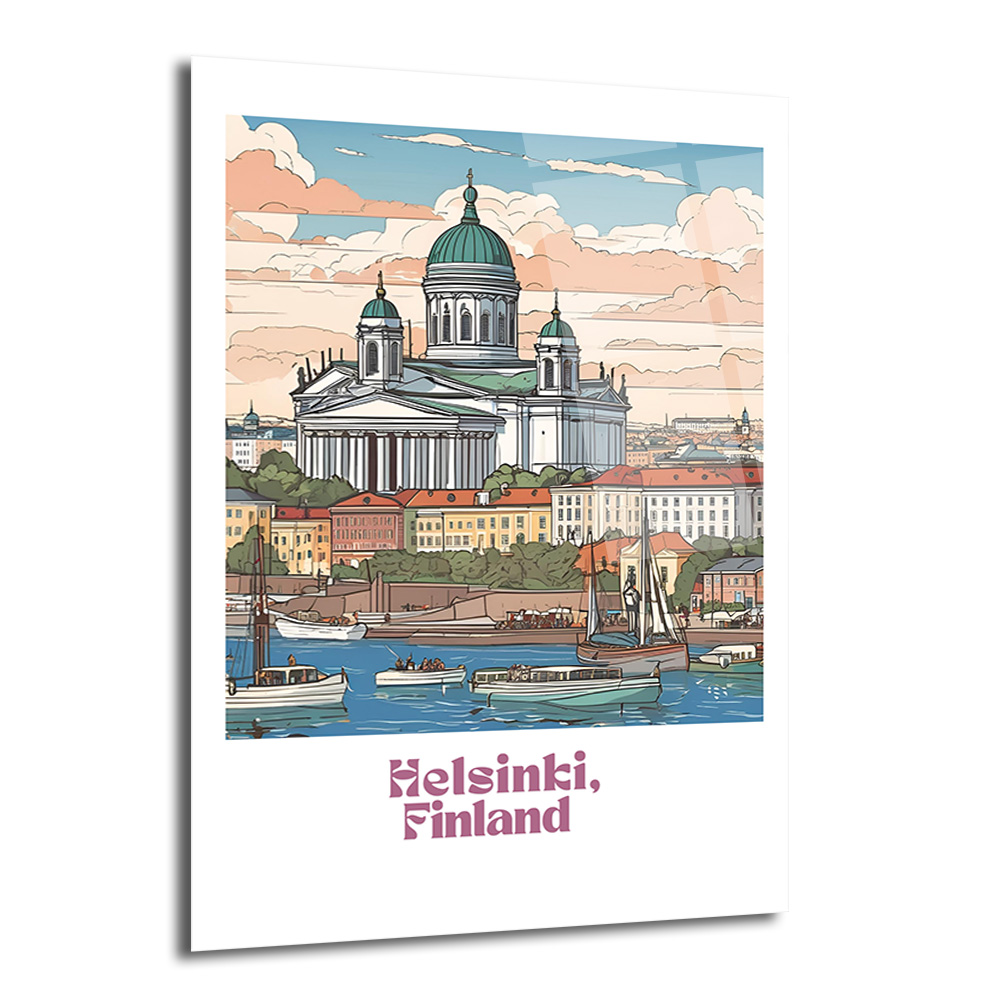 Helsinki Finlandiya Katedrali Manzaralı Sanatsal Cam Tablo - Glazella Helsinki Finlandiya Katedrali Manzaralı Sanatsal Cam Tablo - Glazella