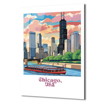 Gökdelenlerin Dansı: Chicago Şehir Manzarası Cam Tablo - Glazella