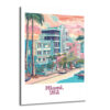 Retro Miami Sahil Manzarası Cam Tablo - Glazella Retro Miami Sahil Manzarası Cam Tablo - Glazella