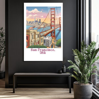 San Francisco Golden Gate Köprüsü Temalı Modern Cam Tablo - Glazella San Francisco Golden Gate Köprüsü Temalı Modern Cam Tablo - Glazella