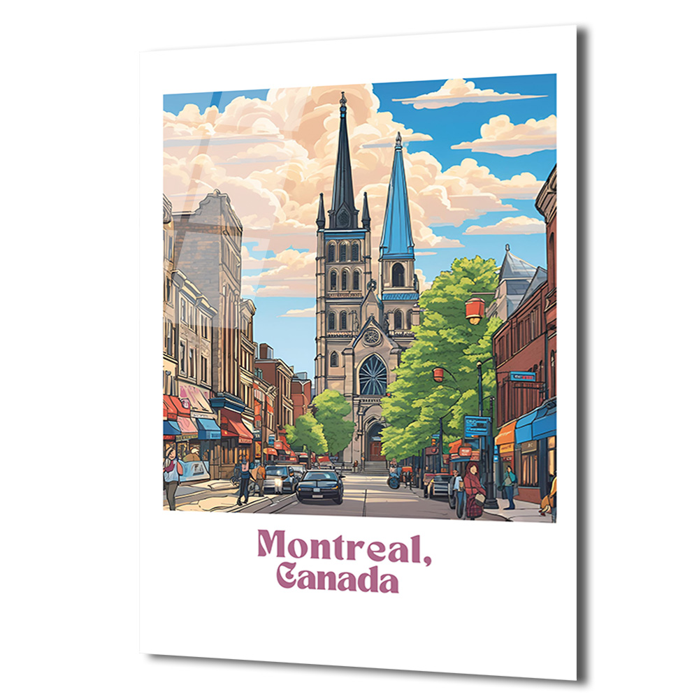 Montreal'in Büyüsü: Canlı Şehir Manzarası Cam Tablo - Glazella Montreal'in Büyüsü: Canlı Şehir Manzarası Cam Tablo - Glazella