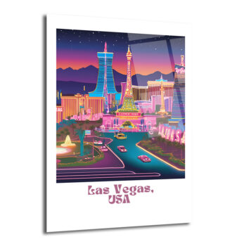 Las Vegas'ın Büyüsü Cam Tablo | Şehir Manzarası Duvar Sanatı - Glazella