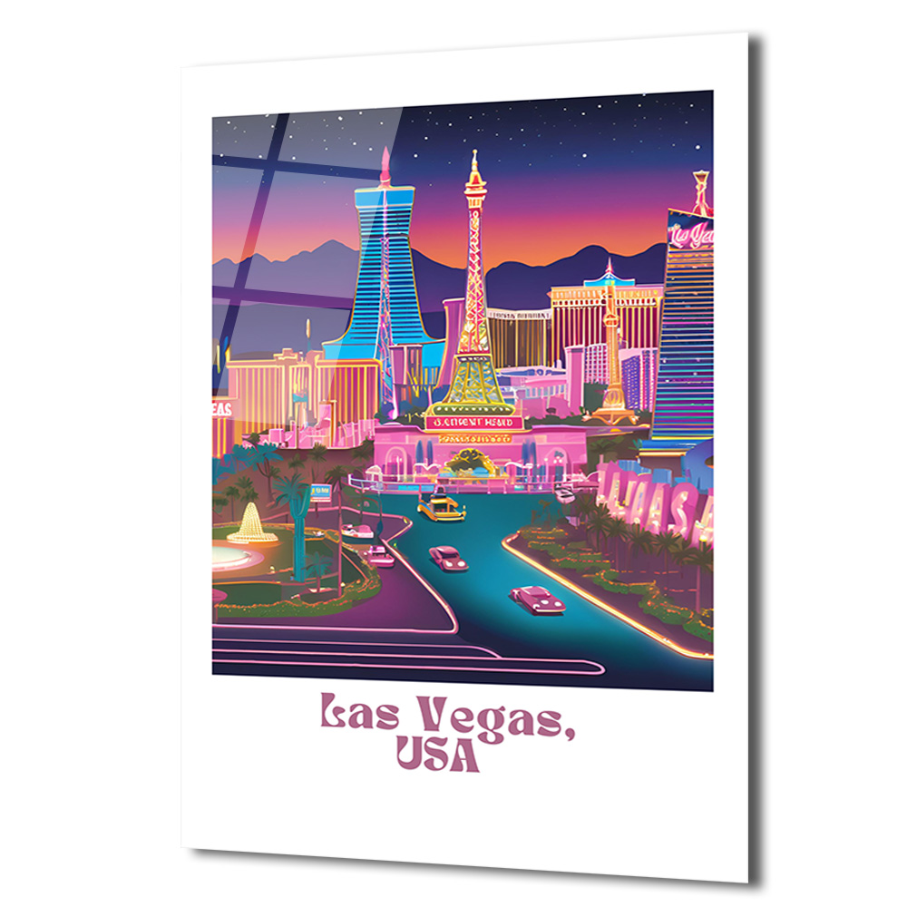 Las Vegas'ın Büyüsü Cam Tablo | Şehir Manzarası Duvar Sanatı - Glazella Las Vegas'ın Büyüsü Cam Tablo | Şehir Manzarası Duvar Sanatı - Glazella