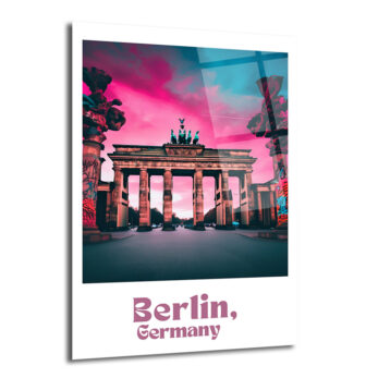 Berlin Brandenburg Kapısı Cam Tablo: Neon Şehir Rüyası - Glazella