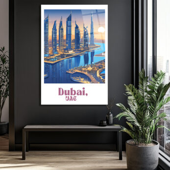 Dubai Büyüsü Şehir Manzarası Cam Tablo - Glazella Dubai Büyüsü Şehir Manzarası Cam Tablo - Glazella