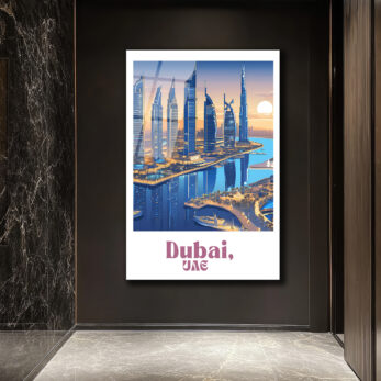 Dubai Büyüsü Şehir Manzarası Cam Tablo - Glazella Dubai Büyüsü Şehir Manzarası Cam Tablo - Glazella