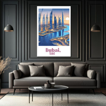 Dubai Büyüsü Şehir Manzarası Cam Tablo - Glazella Dubai Büyüsü Şehir Manzarası Cam Tablo - Glazella