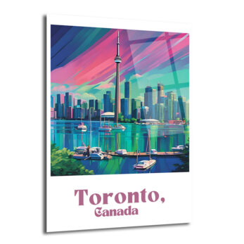 Toronto Şehir Manzarası Modern Cam Tablo - Canlı Renkler - Glazella