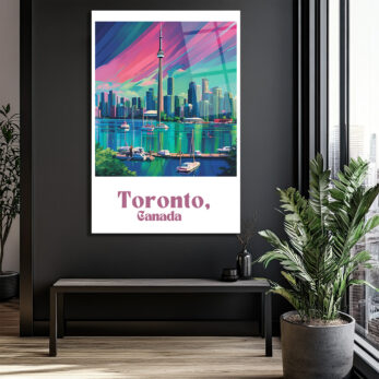 Toronto Şehir Manzarası Modern Cam Tablo - Canlı Renkler - Glazella
