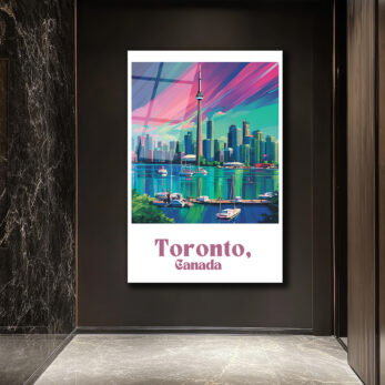Toronto Şehir Manzarası Modern Cam Tablo - Canlı Renkler - Glazella
