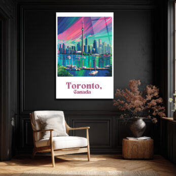 Toronto Şehir Manzarası Modern Cam Tablo - Canlı Renkler - Glazella