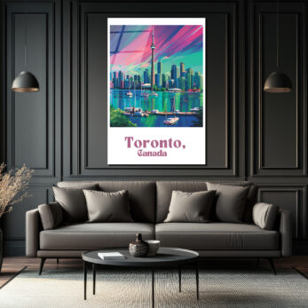 Toronto Şehir Manzarası Modern Cam Tablo - Canlı Renkler - Glazella