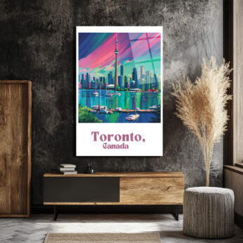 Toronto Şehir Manzarası Modern Cam Tablo - Canlı Renkler - Glazella