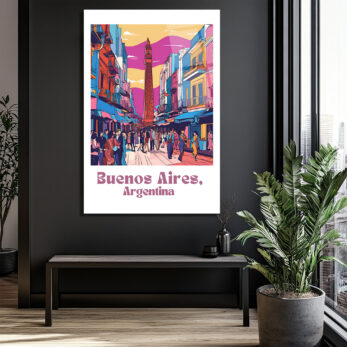 Buenos Aires Sokakları Canlı Şehir Manzarası Cam Tablo - Glazella Buenos Aires Sokakları Canlı Şehir Manzarası Cam Tablo - Glazella