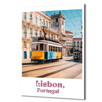 Lizbon Tramvayı Cam Tablo - Portekiz Şehir Manzarası - Glazella Lizbon Tramvayı Cam Tablo - Portekiz Şehir Manzarası - Glazella