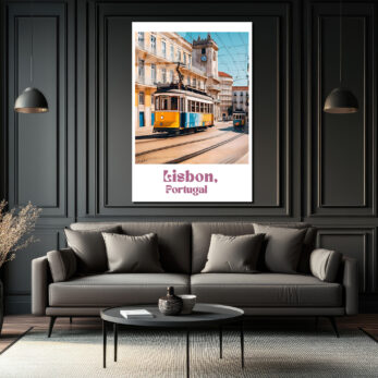 Lizbon Tramvayı Cam Tablo - Portekiz Şehir Manzarası - Glazella Lizbon Tramvayı Cam Tablo - Portekiz Şehir Manzarası - Glazella