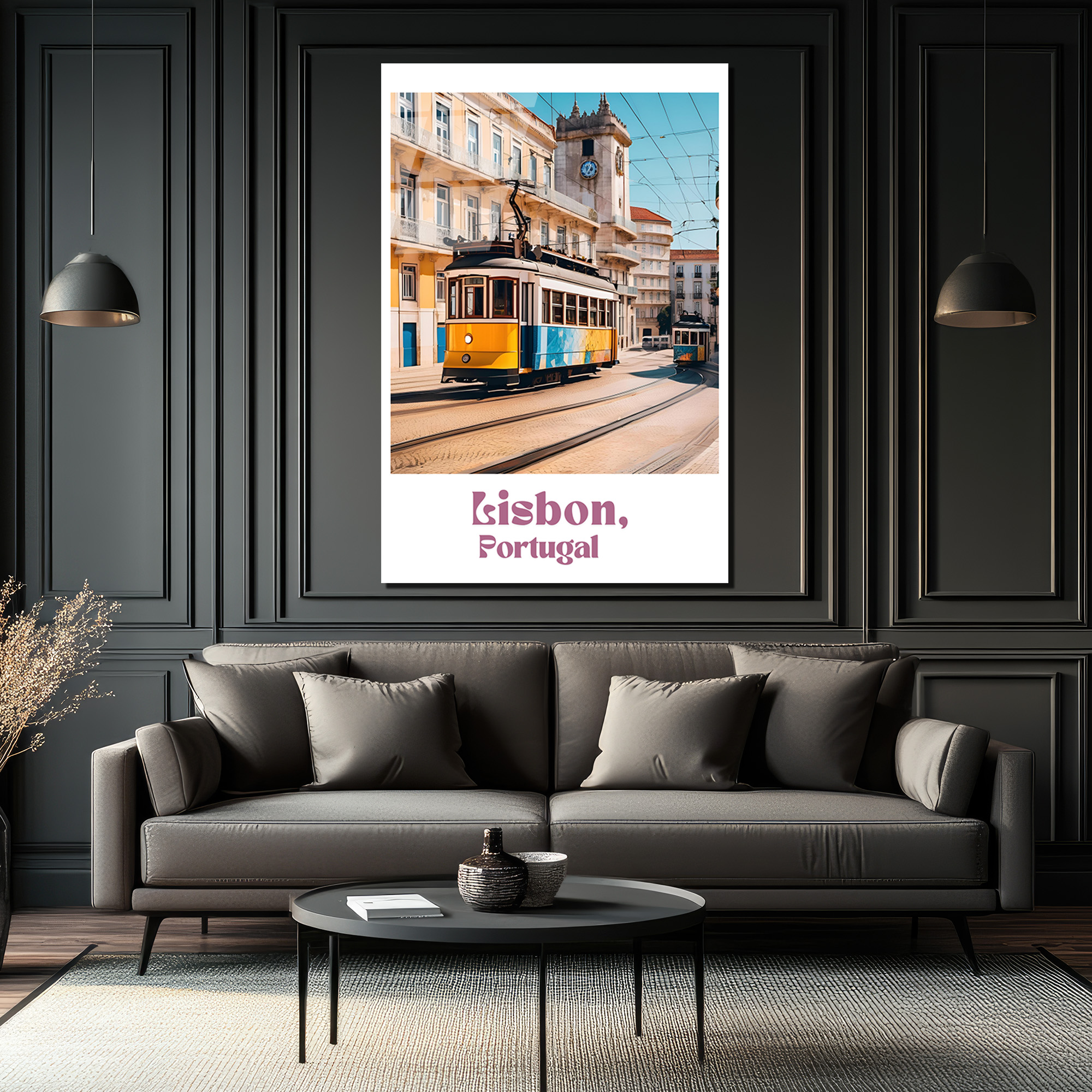 Lizbon Tramvayı Cam Tablo - Portekiz Şehir Manzarası - Glazella Lizbon Tramvayı Cam Tablo - Portekiz Şehir Manzarası - Glazella