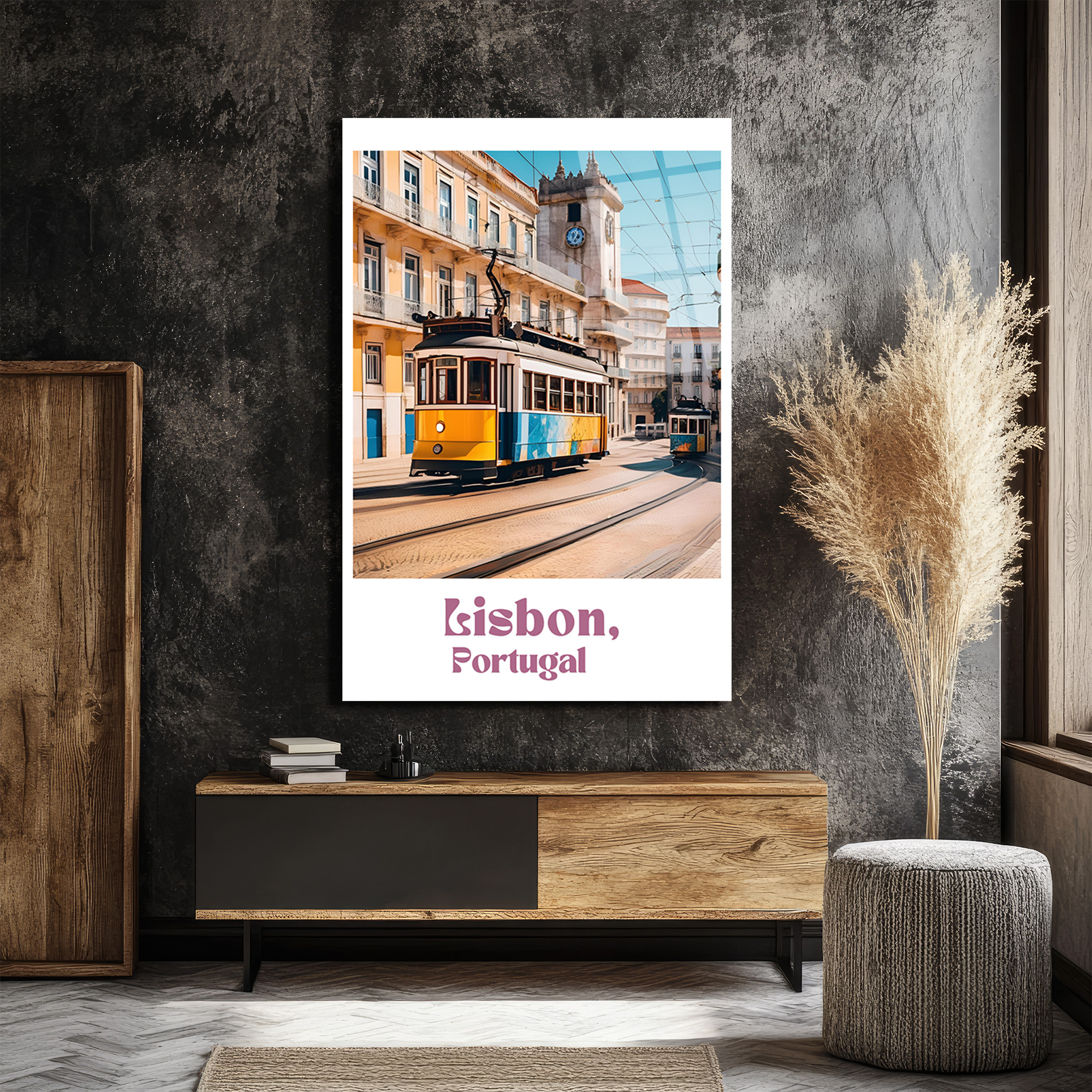 Lizbon Tramvayı Cam Tablo - Portekiz Şehir Manzarası - Glazella Lizbon Tramvayı Cam Tablo - Portekiz Şehir Manzarası - Glazella
