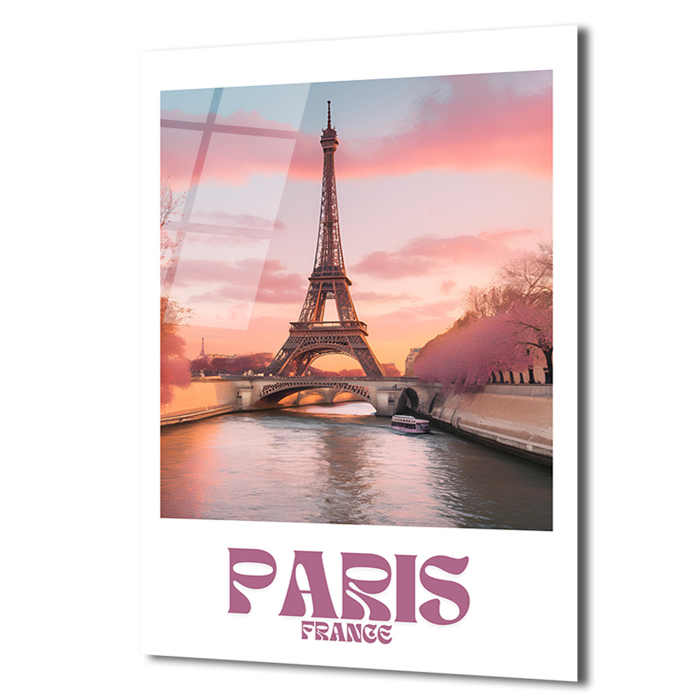 Paris Eyfel Kulesi Gün Batımı Manzarası Cam Tablo - Glazella Paris Eyfel Kulesi Gün Batımı Manzarası Cam Tablo - Glazella