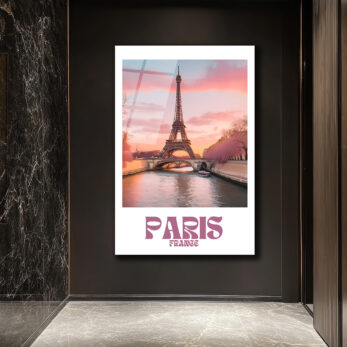 Paris Eyfel Kulesi Gün Batımı Manzarası Cam Tablo - Glazella Paris Eyfel Kulesi Gün Batımı Manzarası Cam Tablo - Glazella