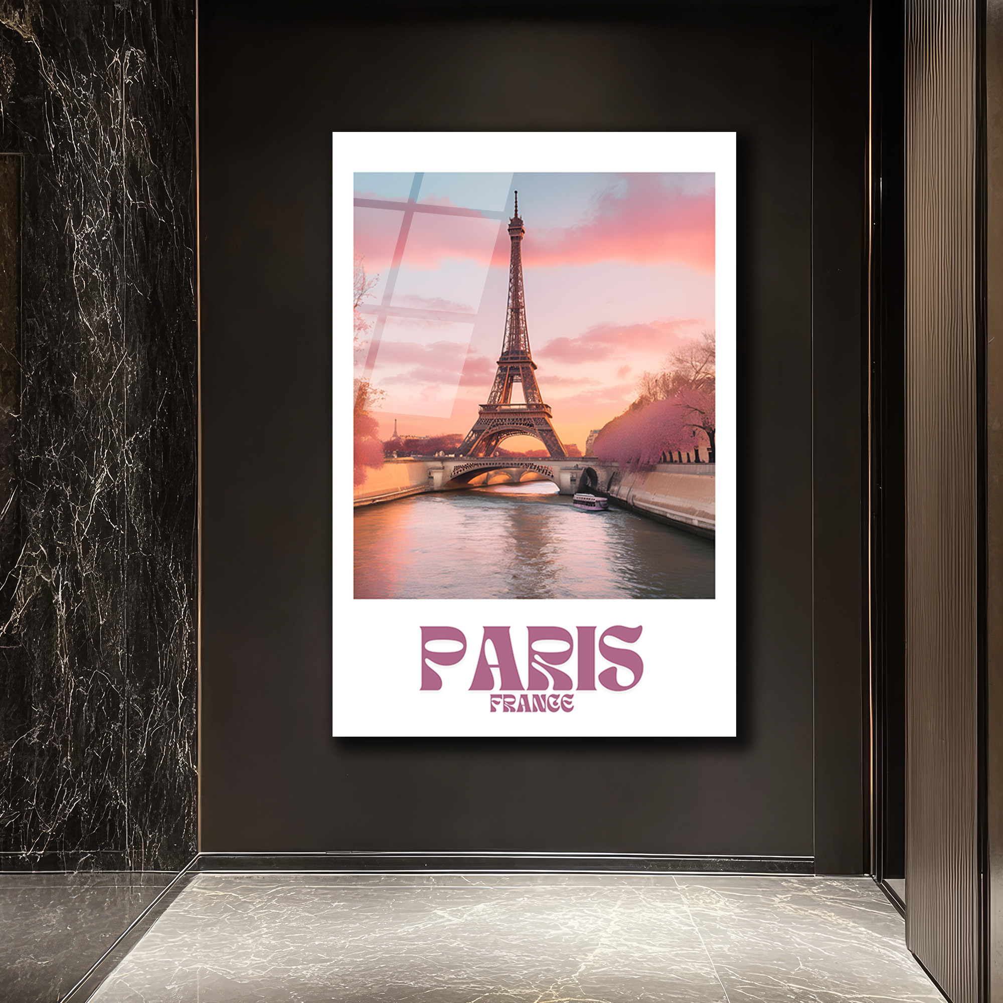 Paris Eyfel Kulesi Gün Batımı Manzarası Cam Tablo - Glazella Paris Eyfel Kulesi Gün Batımı Manzarası Cam Tablo - Glazella