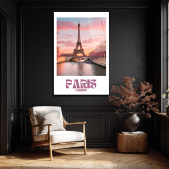 Paris Eyfel Kulesi Gün Batımı Manzarası Cam Tablo - Glazella Paris Eyfel Kulesi Gün Batımı Manzarası Cam Tablo - Glazella