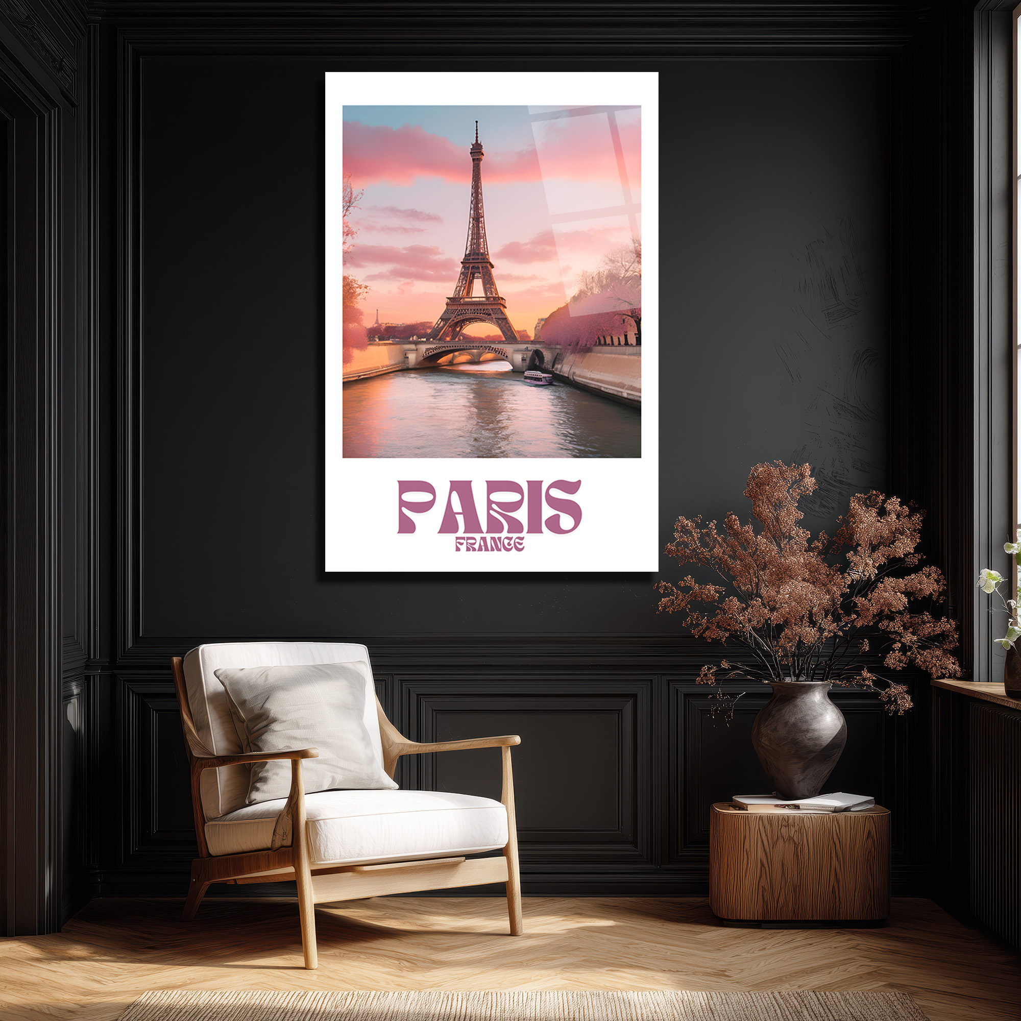 Paris Eyfel Kulesi Gün Batımı Manzarası Cam Tablo - Glazella Paris Eyfel Kulesi Gün Batımı Manzarası Cam Tablo - Glazella