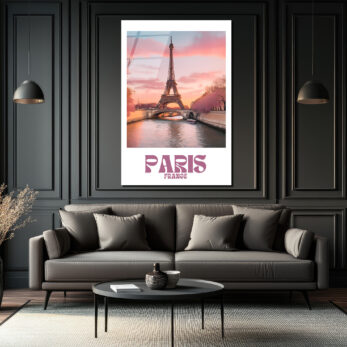 Paris Eyfel Kulesi Gün Batımı Manzarası Cam Tablo - Glazella Paris Eyfel Kulesi Gün Batımı Manzarası Cam Tablo - Glazella