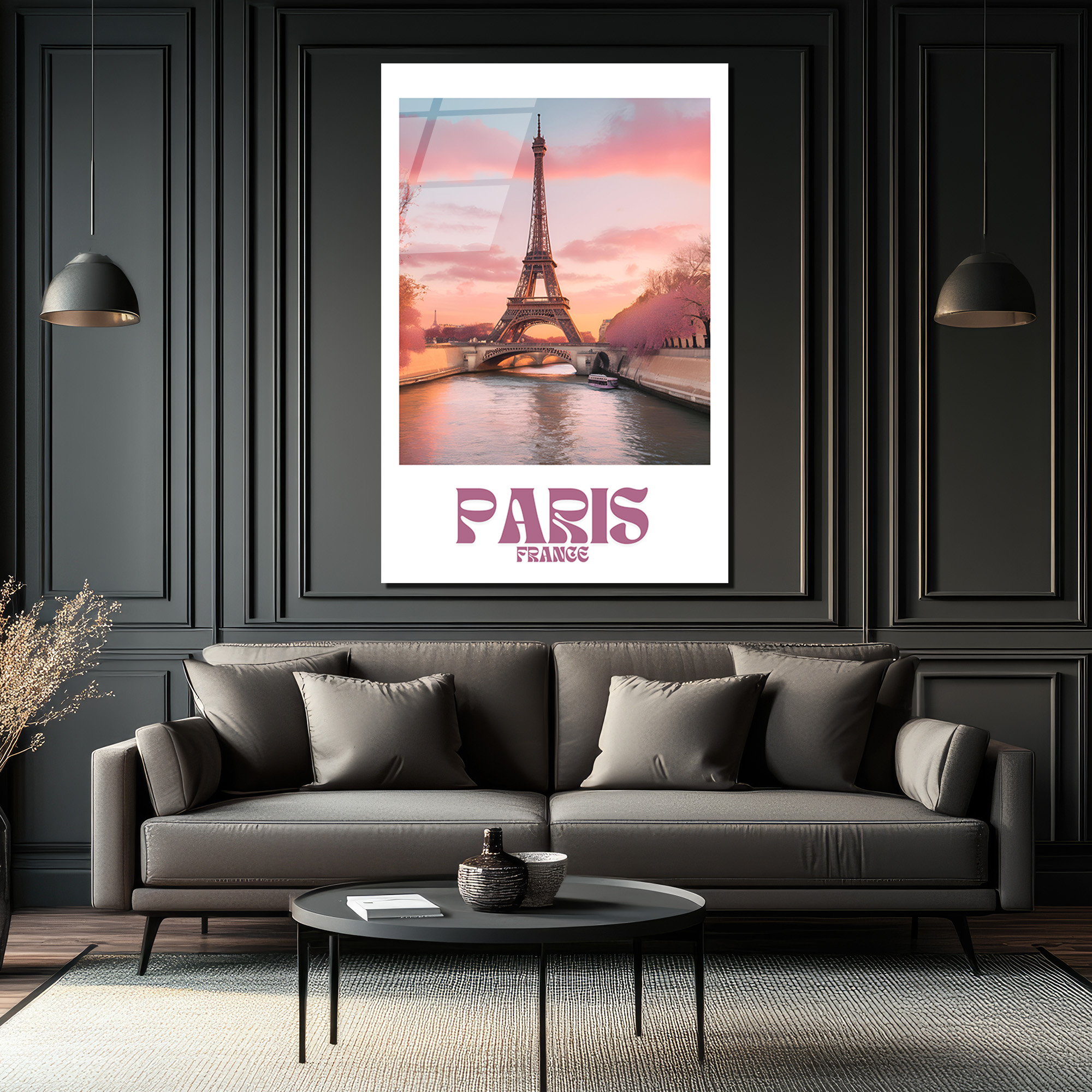 Paris Eyfel Kulesi Gün Batımı Manzarası Cam Tablo - Glazella Paris Eyfel Kulesi Gün Batımı Manzarası Cam Tablo - Glazella