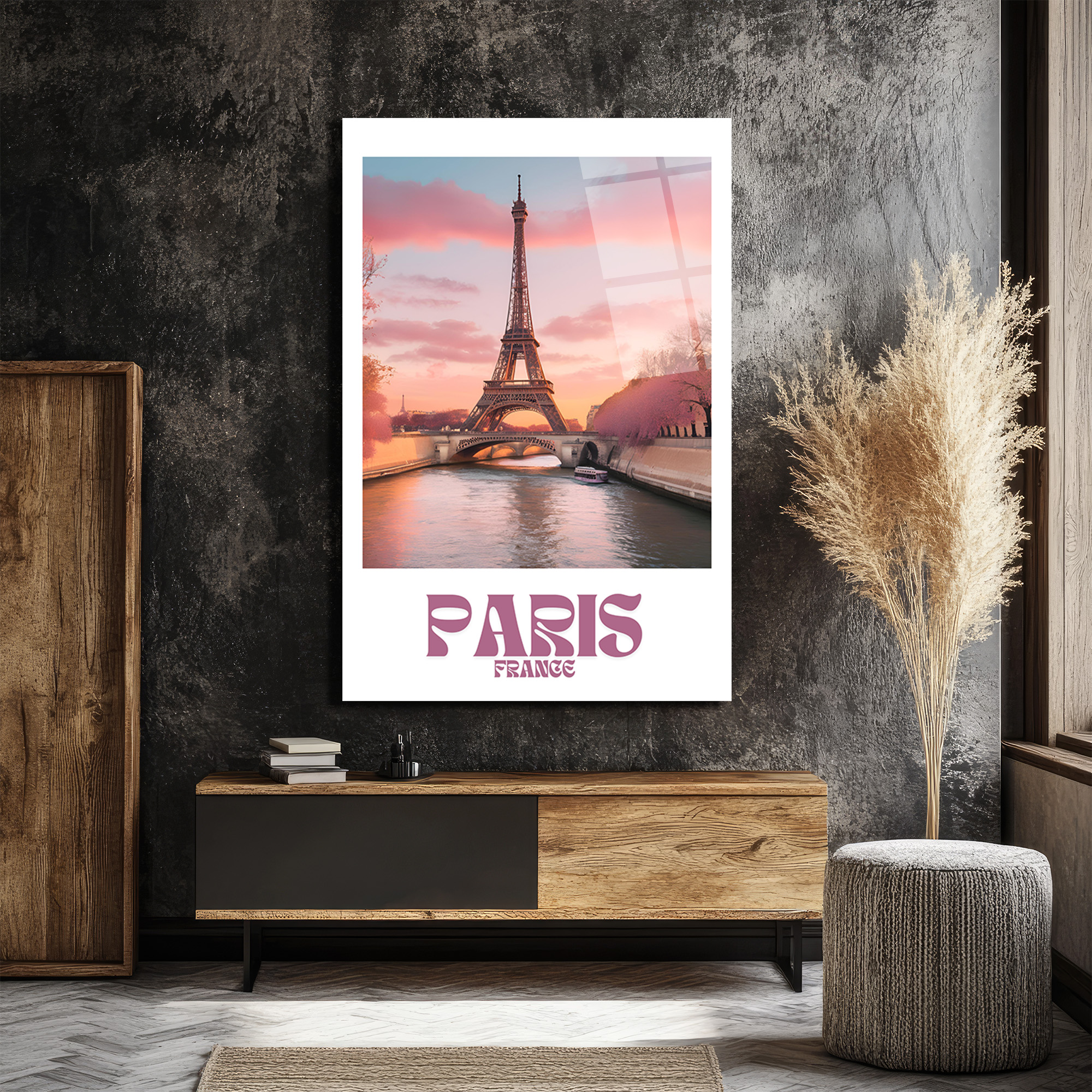 Paris Eyfel Kulesi Gün Batımı Manzarası Cam Tablo - Glazella Paris Eyfel Kulesi Gün Batımı Manzarası Cam Tablo - Glazella